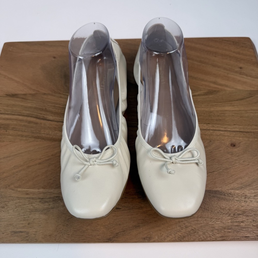 New Womens LK Bennett Trilly Ivory Leather Comfort Ballet Flats Size EU 41 NWOB